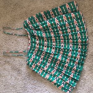 Deep green tank top with Aztec inspired design